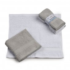BF02-G: Grey & White 2 Pack Face Cloths